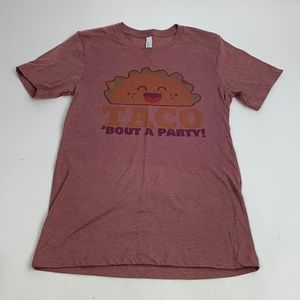 💰Bundle 3/$30 Bella Canvas Soft Graphic Taco Tshirt Small Mauve Pink Taco Party